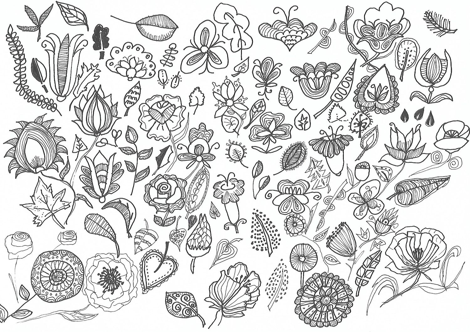 Zeichnungen vorlagen blumen Blumen sticken